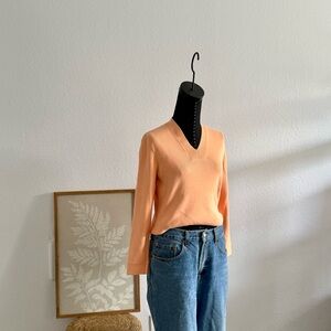 Talbots Peach Long Sleeve V-Neck Top